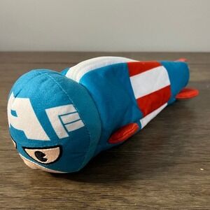 Yoobi Marvel Captain America Plush Pencil Case Blue Red White Avengers Pouch